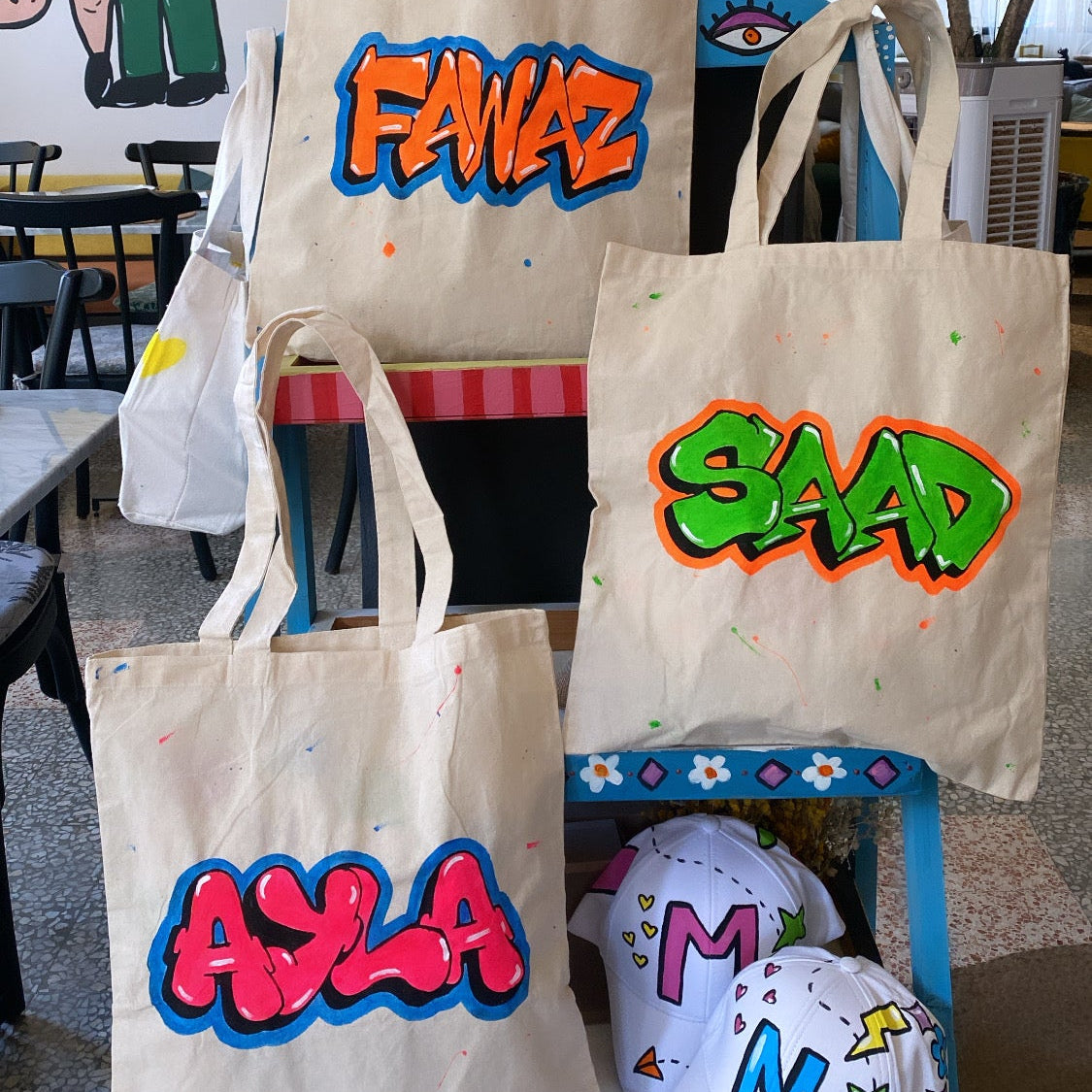 Grafiti Name Tote Bag
